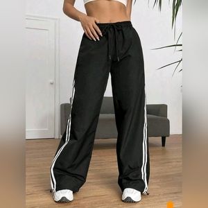 SHEIN EZwear Striped Side Drawstring Waist Pants